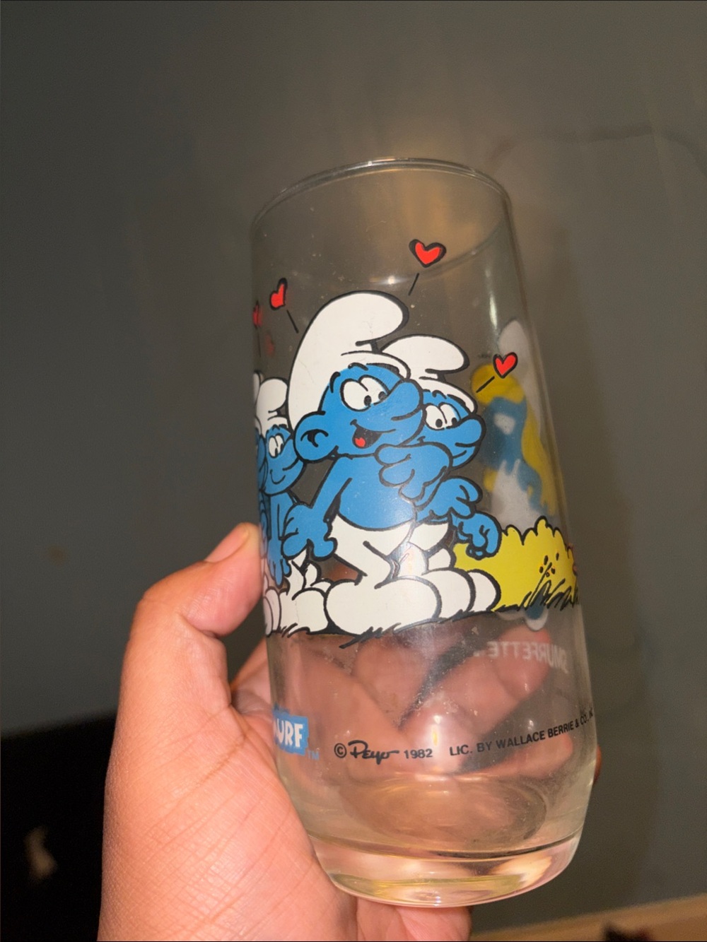 Vintage Smurf Glass cup